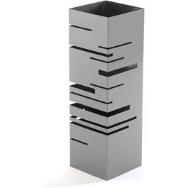 Versa Stripes Umbrella Stand - Modern Metal Umbrella Holder for Entryway, Room, or Hallway - Gray
