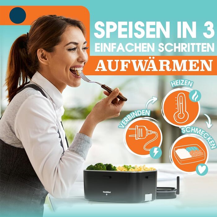 Електрична ланчбокс TRAVELISIMO XXL 1.8L: 3-в-1 для авто, роботи, дому (12V/24V/220V)