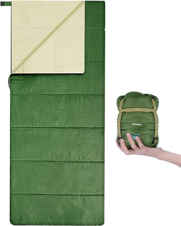 Ohuhu Lightweight Packable Sleeping Bag - Summer Camping Sleeping Bag for Travel, Festivals & Indoor Use (Green)