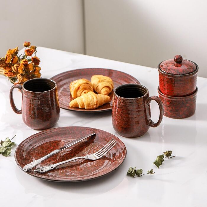 Набір кавових чашок Hasense, темно-сірий, 4 шт, 340 мл, з великою ручкою, для кави, чаю, молока та гарячого шоколаду, легко миються, підходять для мийки та мікрохвильової печі