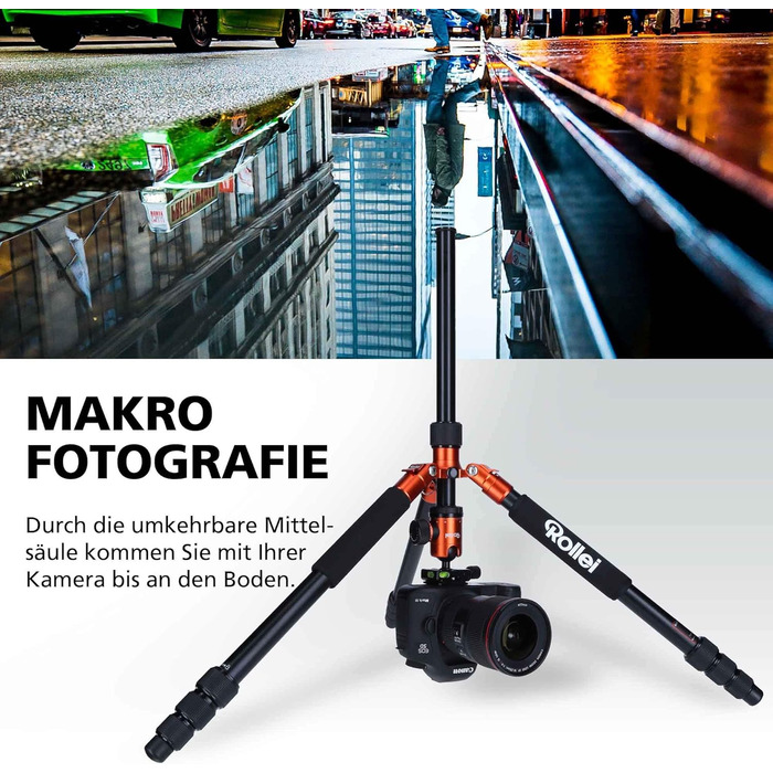 Штатив Rollei C5I Orange: легкий, алюмінієвий, для макрозйомки та подорожей | Monopod