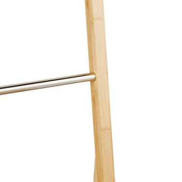 Relaxdays Butler Stool Bamboo & Stainless Steel