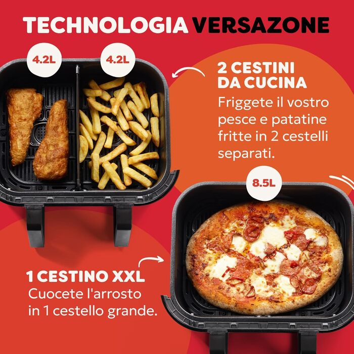 Фритюрниця електрична Instant VersaZone XXL 8.5л з двома камерами - аерофритюрниця, духовка, гриль, сушка, розігрів (чорна)