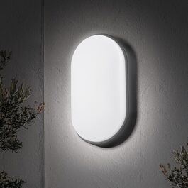 LED світильник настінний овальний 18W 4000K IP65 з чорною рамкою для дому, офісу, ванної кімнати, саду та інших приміщень
