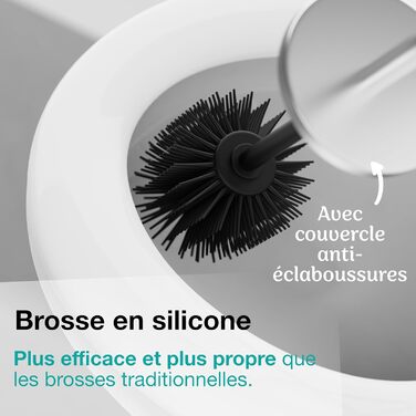 Набір щіток для унітазу Hovea (2 шт.) - чорний колір, силікон та метал. Кріплення на стіну без свердління. Тримач для щіток. Модель WC3620