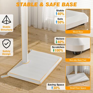 Підставка для телевізора TVON, 32-55 дюймів, регульована висота, поворотна, VESA 400x400, до 40 кг, біла