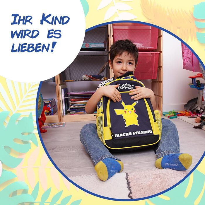 Дитячий рюкзак Pokémon Pikachu: для хлопчиків та дівчаток, 8-18 років, ідеальний для школи та як подарунок, блакитний