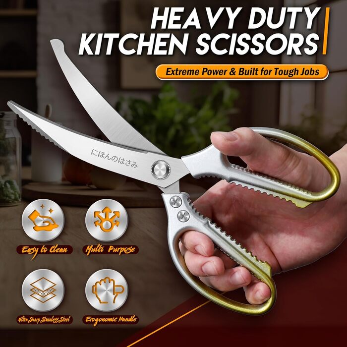 Набір кухонних ножиць DRAGON RIOT (2 шт.) - кухонні, для м'яса, для птиці, з нержавіючої сталі, японська сталь