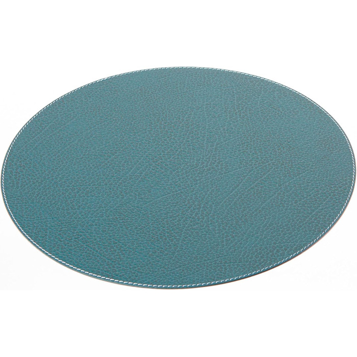 Nikalaz Placemats and Coasters made of Recycled Leather, Table Sets, 2 Piece Table Mats, Placemats 33 cm (Crocodile Embossing) (Petrol Green)