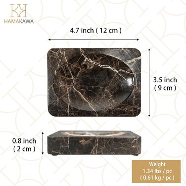 Миска для мила Naturmarmor, темно-коричнева, прямокутна, 12x9 см. Тримач для мила з вапняку, для ванної кімнати та кухні