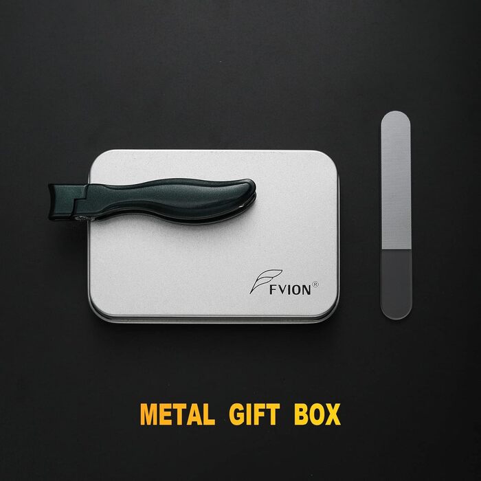 Кусачки для нігтів з лотком для обрізків, для товстих нігтів, 8.6 см, широка щелепа, нержавіюча сталь, кусачки для пальців рук і ніг з пилкою для нігтів (чорні/зелені)