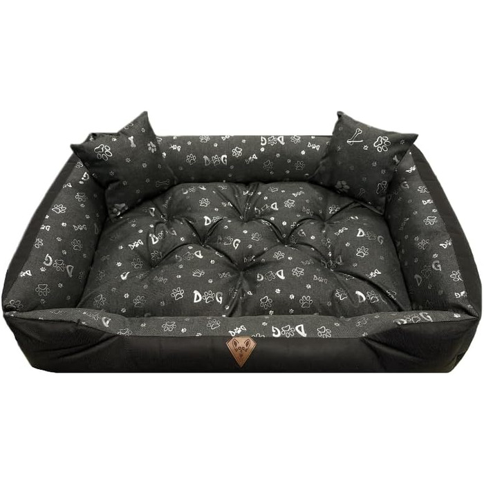 Крісло-ліжко для собак великих порід Dogs4Life Velours, 135 x 100 см | Ортопедичне, водонепроникне, з бортиком | Зелений велюр