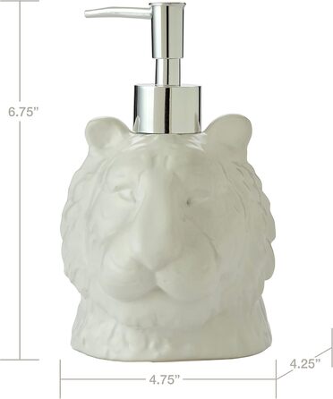 SKL Home Vern Yip Jungle Cats Toothbrush Holder, Ceramic, White (Lotion/Soap Dispenser)