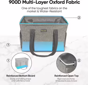 BALEINE Extra Large Multi-Purpose Tote Bag with Wire Frame for Storage