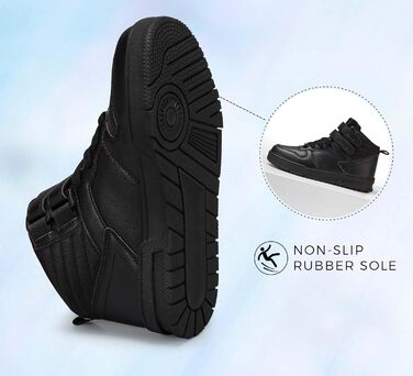 Жіночі баскетбольні черевики Lucky Step з клямками - стильні кросівки з штучної шкіри, чорного кольору, розмір 36 EU