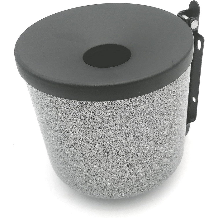 Outdoor ashtray, large, robust, made of hardened steel, wall-mounted, 2 l