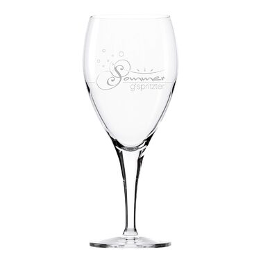 ilios Wine Glass Spritzer, 0.36 l with 1/8 + 1/4 graduation marking, (6 x 360ml), 6-pack, Clear