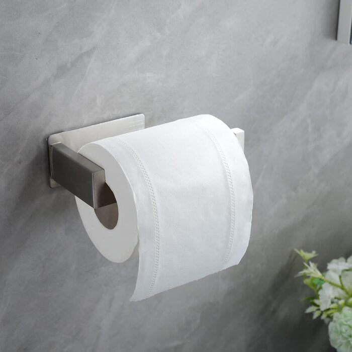 Тримач туалетного паперу YIGII без свердління, нержавіюча сталь, щітка, самоклеючий, для ванної кімнати та кухні