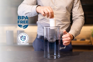Скляний фільтр-глечик Wessper D2 BOROSILICATE 3л, сірий + 10 фільтрів
