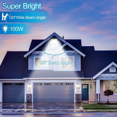 LED Floodlights Outdoor, Pack of 5, 100W Floodlights, IP66 Waterproof for Outdoor and Indoor Use, 8500LM Super Bright Outdoor Lights, 120 Degree Outdoor Lighting, 6000K Cool White Spotlights Floodlights