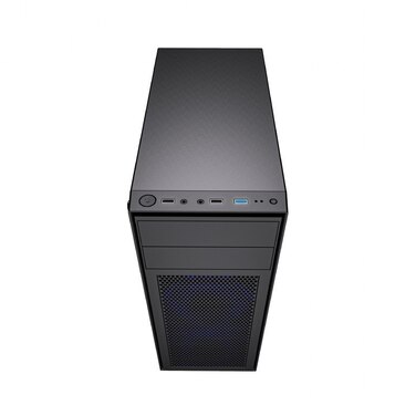Корпус Gembird Midi Tower, чорний, з LED-вентиляторами та скляною панеллю