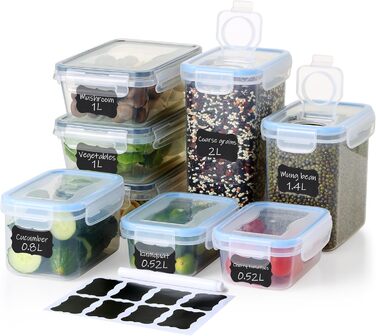 Набір контейнерів для їжі 10 шт. по 1 л, BPA-free, герметичні, для заморожування та зберігання продуктів