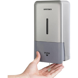 Настінний диспенсер для мила AnyDry, 800 мл, з вікном, срібний