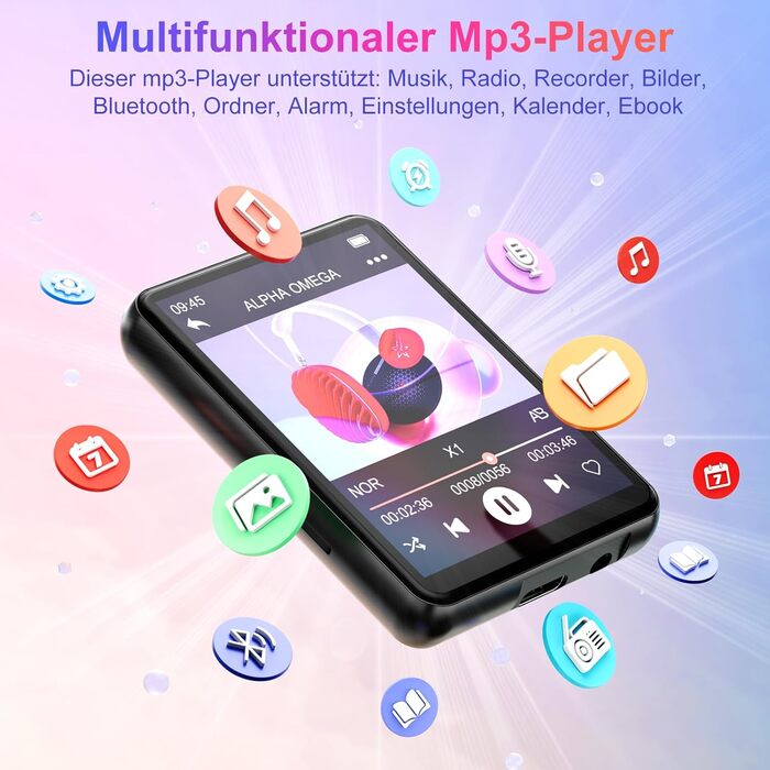 MP3-плеєр Oilsky 128GB Bluetooth 5.4 з екраном 2.4