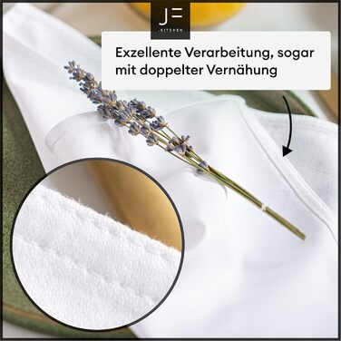 JF.kitchen® | 12 Cloth Napkins with Folding Instructions from Extra High-Quality Cotton 40x40cm (White)
