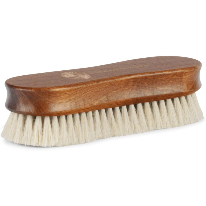 Langer & Messmer Premium Shoe Brush made of fine goat hair for polishing your shoes - The polishing brush for professional shoe care - Shoe brush in shoemaker quality