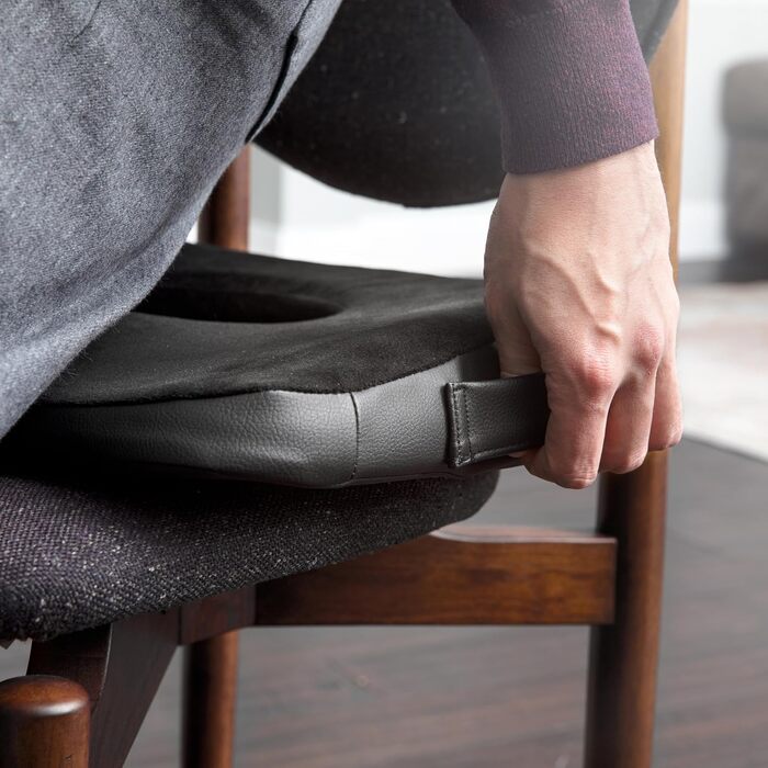 Подушка для геморою та простати Ergonomic Innovations: ортопедичний сидіння для полегшення болю, сидіння після операції, чорний, великий розмір