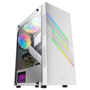 Ігровий корпус для ПК Mars Gaming MC-U3 White, ATX XL, 3 ARGB вентилятори 120мм, загартоване скло