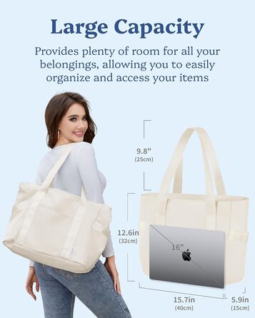 Laptop Bag for Danes, Waterproof Shoulder Bag with 40.6 inch Computer Compartment for Work, School, Travel, Violet (M, Beige N)