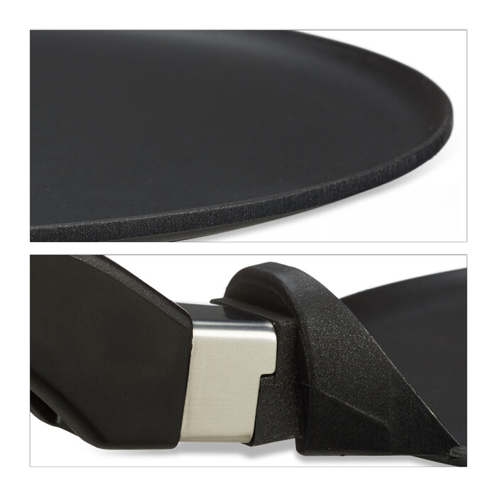 Relaxdays Crepe Pan, Aluminum Casting, Black, 25 cm