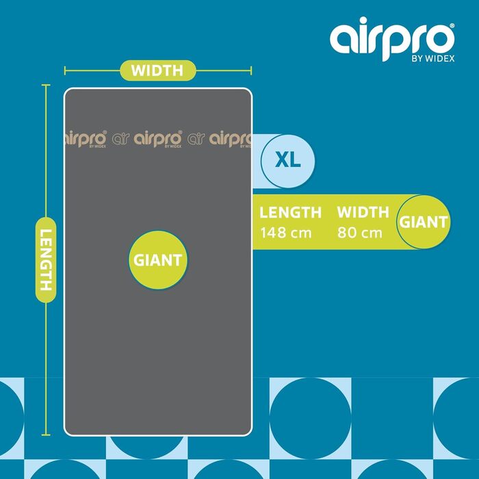 Airpro by Widex Giant Ironing Board Cover - 148x80 cm – 6 Layers! Extra Thick Padding & Durability – Ironing Board Cover for Your Table - Iron Faster and More Comfortably on Your Table Anthracite Giant Ironing Cover