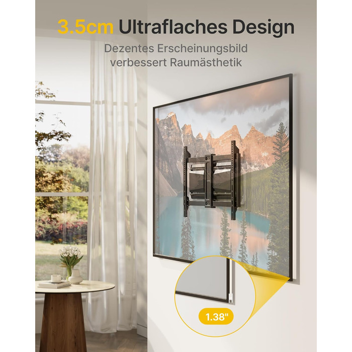 Настінне кріплення для телевізора monTEK Ultra Slim 37-90 дюймів (до 85 кг), поворотне, з похилом, висувне, VESA 600x400
