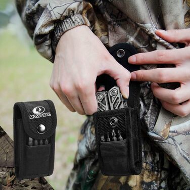 Mossy Oak 21-in-1 Multi-Tool - Stainless Steel Pocket Knife & Multi-Function Tool for Camping, Hiking & Repair - Includes Pouch