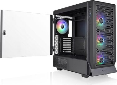 Корпус Thermaltake Ceres 500 TG ARGB Mid-Tower ATX/E-ATX, 4 ARGB вентилятори, загартоване скло, USB-C, Black