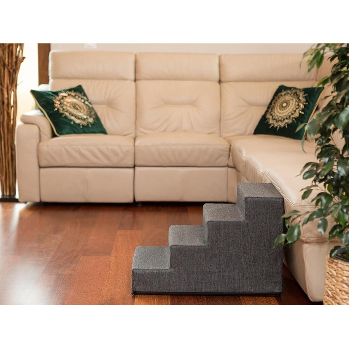 Сходинка для собак та котів Tiertreppen - пандус з 4 сходинок, сірий, висота 40 см