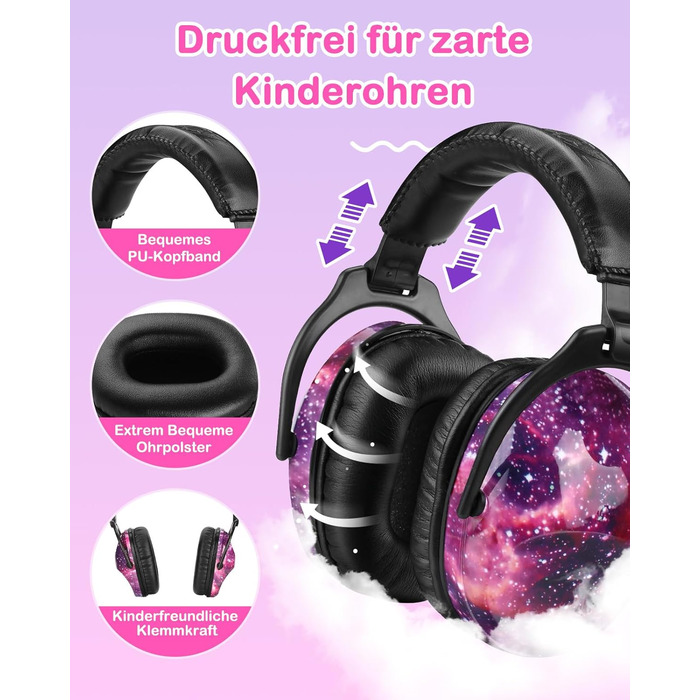 Навушники для захисту від шуму ZOHAN 030 для дітей 3-18 років (для аутизму), універсальний розмір, галактика+єдиноріг
