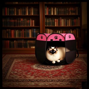 Клітка-забіг для цуценят 74x74x43 см – складана клітка для собак та котів, клітка для кроликів та інших дрібних тварин – безпечний забіг для дому та вулиці сірого кольору + лапа собаки