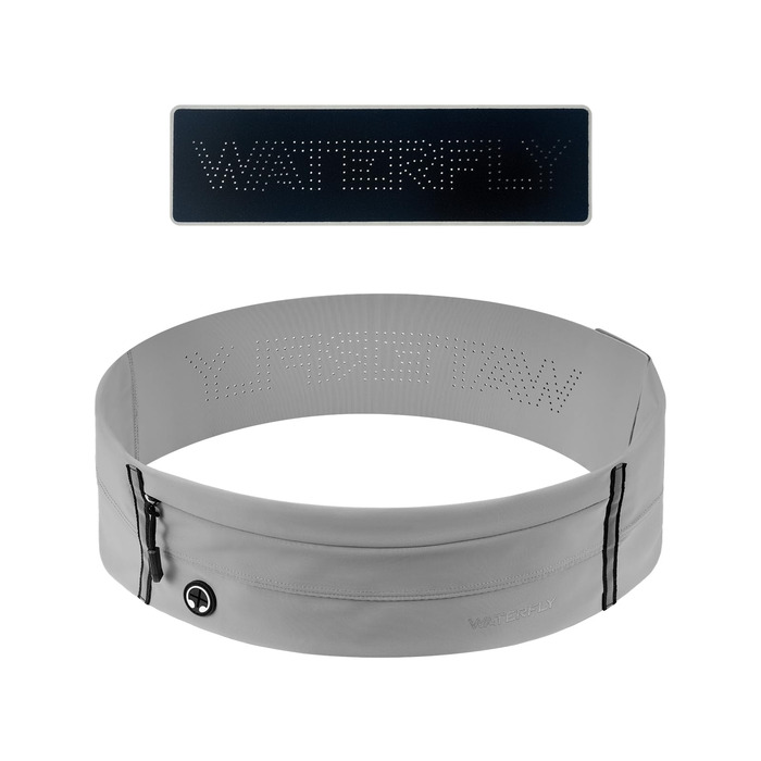 Водостійкий пояс для телефону Waterfly - спортивний пояс-сумочка для бігу, джогінгу, фітнесу (світло-сірий)