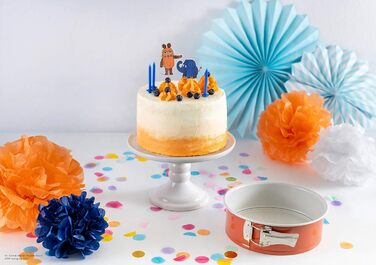 Форма для випічки Dr. Oetker DieMaus, Ø 26 см, набір 3 шт., сталевий лист, антипригарне покриття, помаранчевий/кремовий