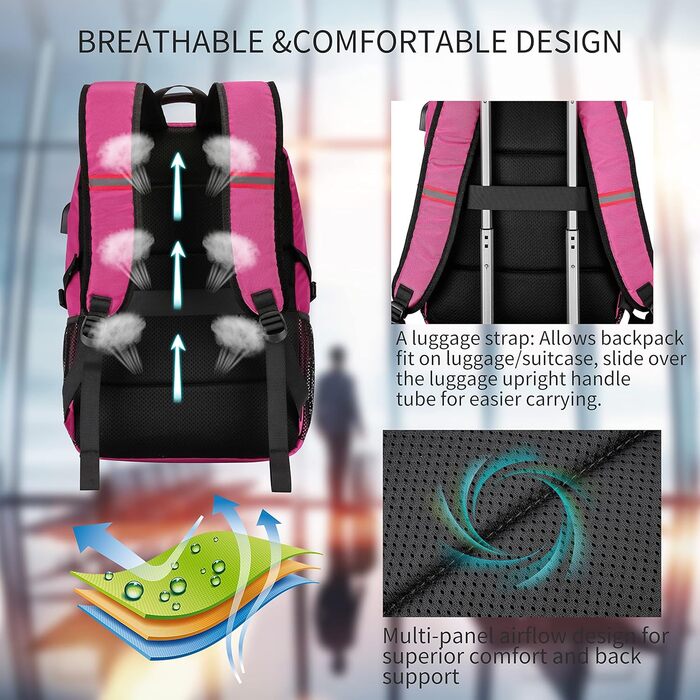 Рюкзак Cafele з RFID захистом та USB-портом для ноутбука, 17,3