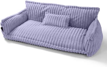 Диванчик для котів та собак Noviclass® Chaffar | Опорний матрац | Сучасний стиль, Cord-Design, фіолетовий, XXL (140 см)