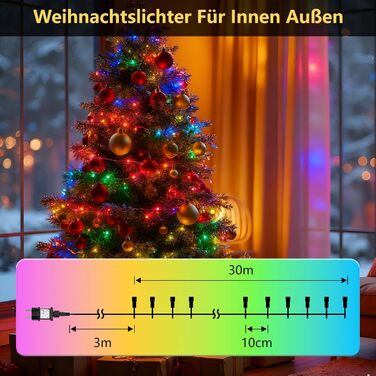 Льорочка MAGGIFT з 200 LED для прикраси дому та саду. Вологостійка гірлянда з таймером, диммуванням та пультом, 30 метрів, тепле біле світло