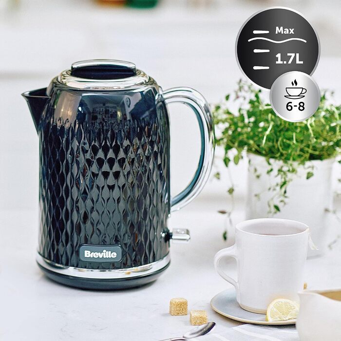Електричний чайник Breville VKT017 Curve, 3000 Вт, 1.7 л, чорний