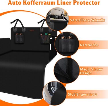 Захист для багажника автомобіля Alfheim для собак Premium, водовідштовхуючий та стійкий до подряпин, підходить для седанів та компактних/середніх SUV