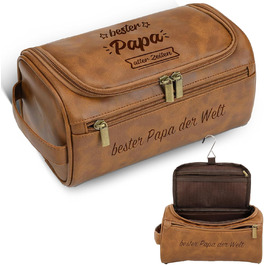 Чоловіча дорожня косметичка Easycosy з лазерним гравіюванням, з підвіскою, з шкіри. Ідеальний подарунок для чоловіків, тата, дідуся, колеги. Стильна та практична культюрна сумка 2в1.