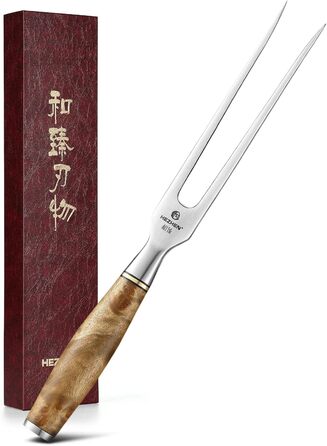HEZHEN Кухонний ніж Gyuto з дамаської сталі 21 см, VG10, преміум-якість, серія Master, ручка з берези, для дому та ресторану